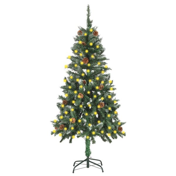 vidaXL Artificial Pre-lit Christmas Tree with Pine Cones 150 cm