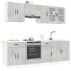 vidaXL 8 Piece Kitchen Cabinet Set Kalmar Concrete Grey Engineered Wood