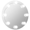 vidaXL Wall Frameless Mirror with LED Lights Round Glass