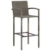 vidaXL 7 Piece Garden Bar Set Grey Solid Wood Acacia and Poly Rattan