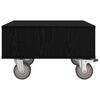 vidaXL Side Table with Wheels Black Oak 50.5 x 50 x 30 cm
