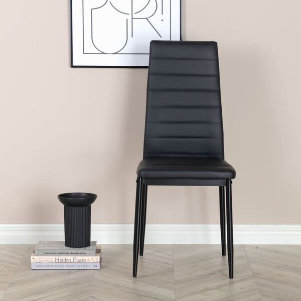 Venture Home Dining Chairs 2 pcs Slim Leather-look Black