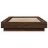 vidaXL Bed Frame with LED Lights without Mattress Brown Oak 100x200cm