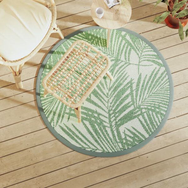 vidaXL Outdoor Carpet ARAKIL Green Ø120 cm PP