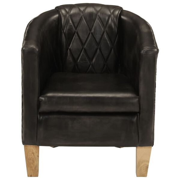 vidaXL Tub Chair Grey Real Leather