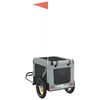 vidaXL Pet Bike Trailer Grey and Black Oxford Fabric&Iron