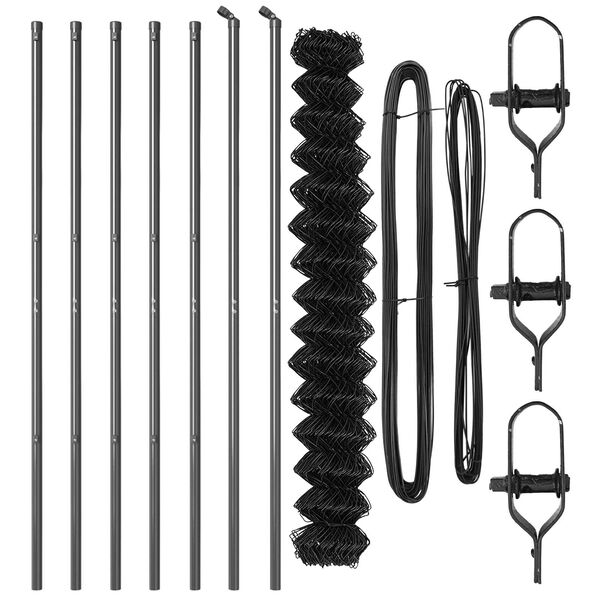 vidaXL Fence Post Grey 10 x 1.5 m (60 x 60 mm mesh) Steel and PVC