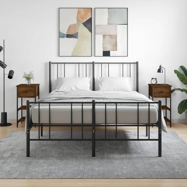 vidaXL Bedside Cabinets 2 pcs Brown Oak 34x36x70 cm Engineered Wood