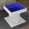 vidaXL Coffee Table with LED White 50x50x45 cm Engineered Wood