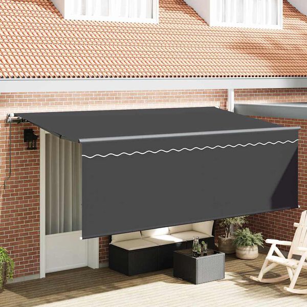 vidaXL Retractable Awning Anthracite 350 x 200 cm Fabric