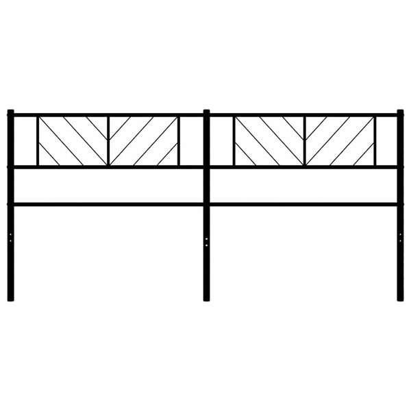 vidaXL Metal Replace Headboard Black 200 cm