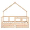 vidaXL Kids Bed Frame with Drawers 70x140 cm Solid Wood Pine