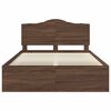 vidaXL Bed Frame with Headboard Brown Oak 140 x 200 cm Solid Pine Wood
