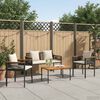 vidaXL Outdoor Furniture Set 4 pcs Black and Cream White PE Rattan