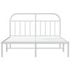 vidaXL Metal Bed Frame without Mattress with Headboard White 180x200cm