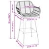 vidaXL Bar Chair 2 pcs Natural 55 x 52 x 92 cm Rattan and Iron