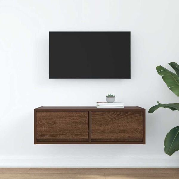 vidaXL TV Cabinet Brown Oak 80x31x25.5 cm Engineered Wood