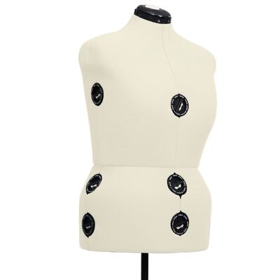 vidaXL Adjustable Dress Form Female Cream L Size 44-50