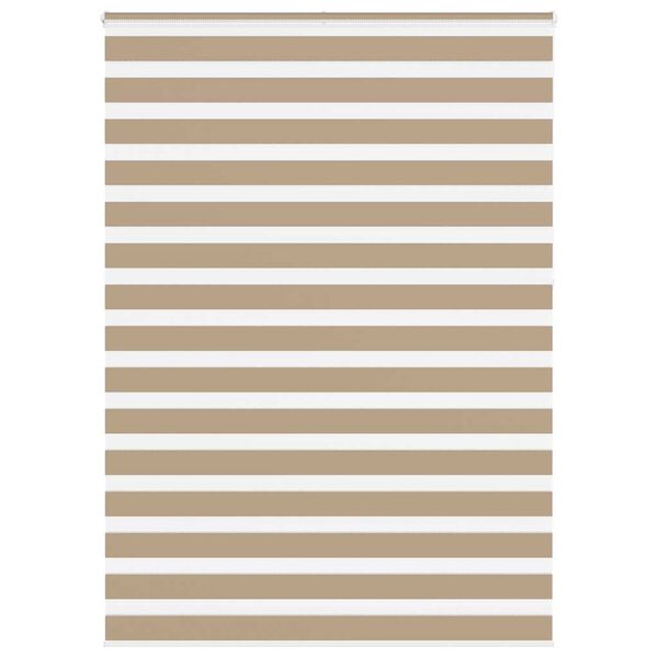 vidaXL Zebra Blind Sand Brown 165x230 cm Fabric Width 160.9 cm Polyester