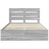vidaXL Bed Frame with Drawer Grey Sonoma 140 x 190 cm Engineer Wood