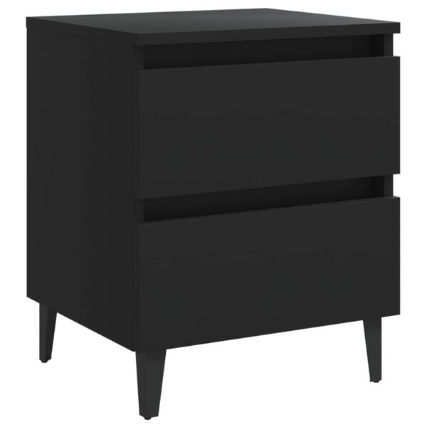 vidaXL Bed Cabinet Black 40x35x50 cm Engineered Wood