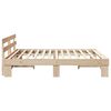 vidaXL Bed Frame with Headboard Natural 180 x 200 cm Solid Pine Wood