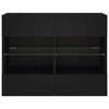 vidaXL TV Wall Cabinet with LED Lights Black 78.5x30x60.5 cm