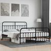 vidaXL Metal Bed Frame without Mattress with Footboard Black 180x200cm