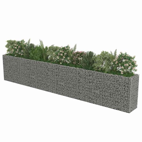 vidaXL Gabion Raised Bed Galvanised Steel 540x50x100 cm