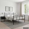 vidaXL Bed Frame without Mattress Black Metal 140x200 cm