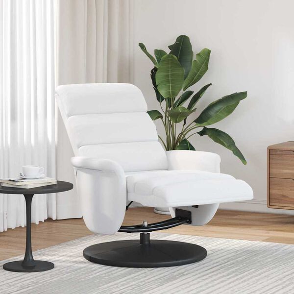 vidaXL Recliner Chair with Footrest White 98 x 71 x 106 cm PU
