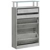 vidaXL Shoe Cabinet Concrete Grey 63x24x104 cm Engineered Wood