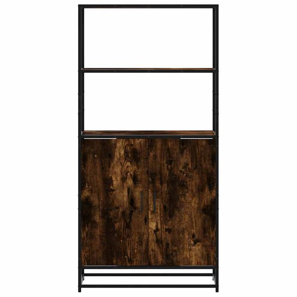 vidaXL Highboard Smoked Oak 68x35x139 cm Engineered Wood and Metal