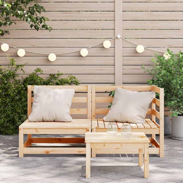 vidaXL Garden Sofa 2-Seater Solid Wood Pine