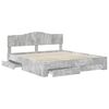 vidaXL Bed Frame Concrete Grey 200 x 200 cm Engineered Wood