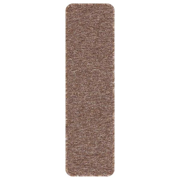 vidaXL Anti-slip Stair Mats Latex backing 15 pcs Brown 75 x 20 cm PP