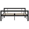 vidaXL Bed Frame without Mattress Black and White Metal 120x200 cm