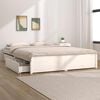 vidaXL Bed Frame without Mattress with Drawers White 140x190 cm