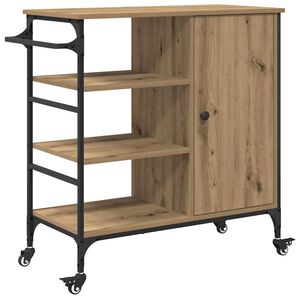 vidaXL Kitchen Trolley Artisan Oak 87.5 x 39 x 84.5 cm Engineered Wood