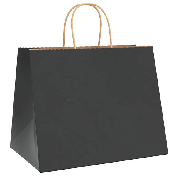 vidaXL Paper Bags 50 pcs with Handles Black 32x22x24 cm