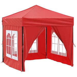 vidaXL Folding Party Tent with Sidewalls Red 2x2 m