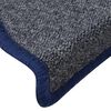 vidaXL Stair Mats 15 pcs 56x17x3 cm Dark Grey and Blue Half Round