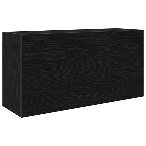 vidaXL Bathroom Wall Cabinet Black 80x25x40 cm Engineered Wood