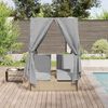 vidaXL Double Sun Lounger with Roof Beige 205 x 129 x 200 cm PE rattan