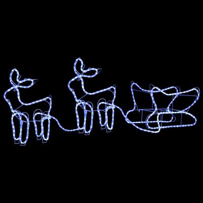 vidaXL Reindeer and Sleigh Christmas Decoration Outdoor 576 LEDs