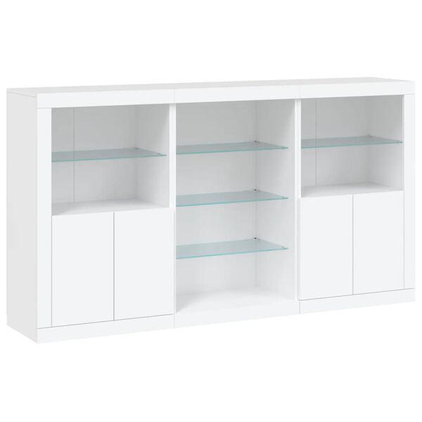 vidaXL Sideboard with LED Lights White 181.5x37x100 cm
