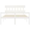 vidaXL Senior Bed without Mattress White 160x200 cm Solid Wood