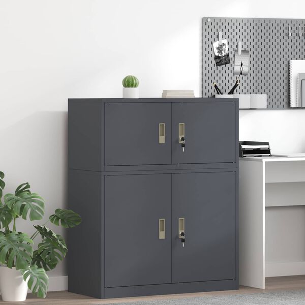vidaXL Storage Cabinet with Storage Anthracite 90 x 40 x 40 cm Steel