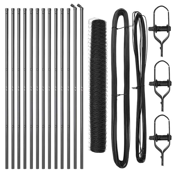 vidaXL Fence Post Grey 25 x 1 m (36 mm mesh) Steel