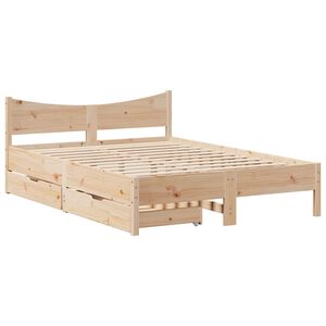 vidaXL Bed Frame with Drawers 120x200 cm Solid Wood Pine